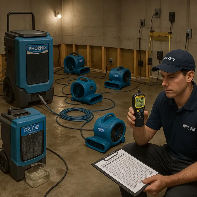 Structural Drying and Dehumidification process in Harveys Lake, PA